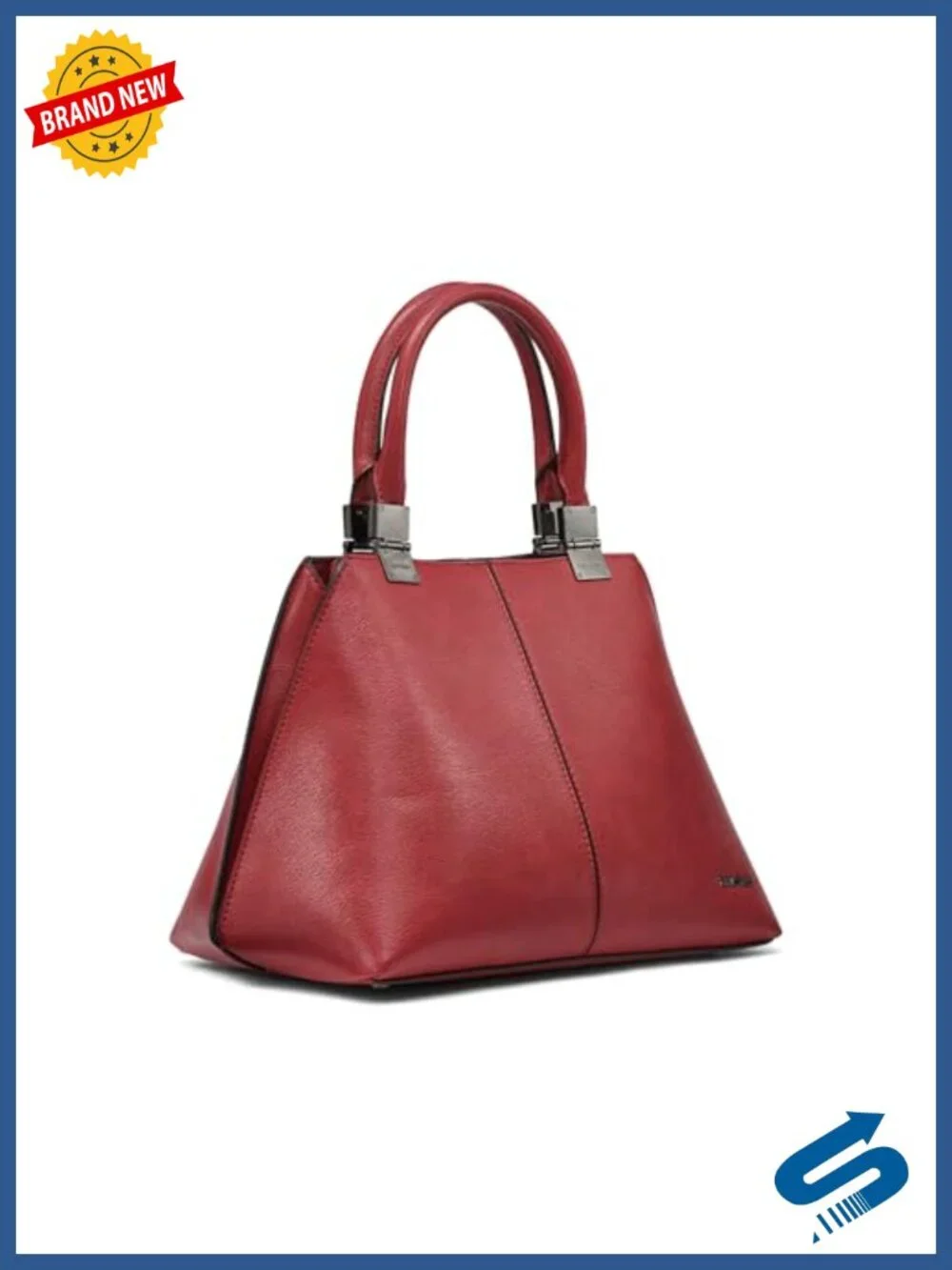Vegan Leather Satchel – Crossbody Bag with 2 Pockets